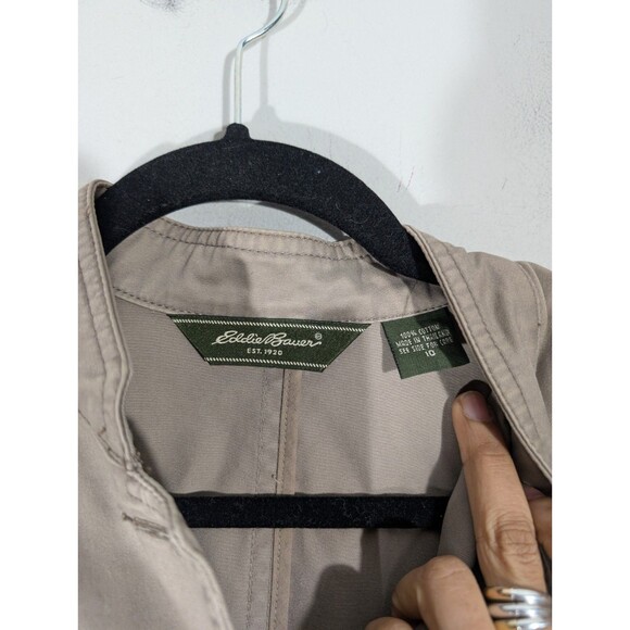 Eddie Bauer Womens Tan Cotton Outdoor Casual Jacket Sz 10 English Countryside‎ - Picture 3 of 7